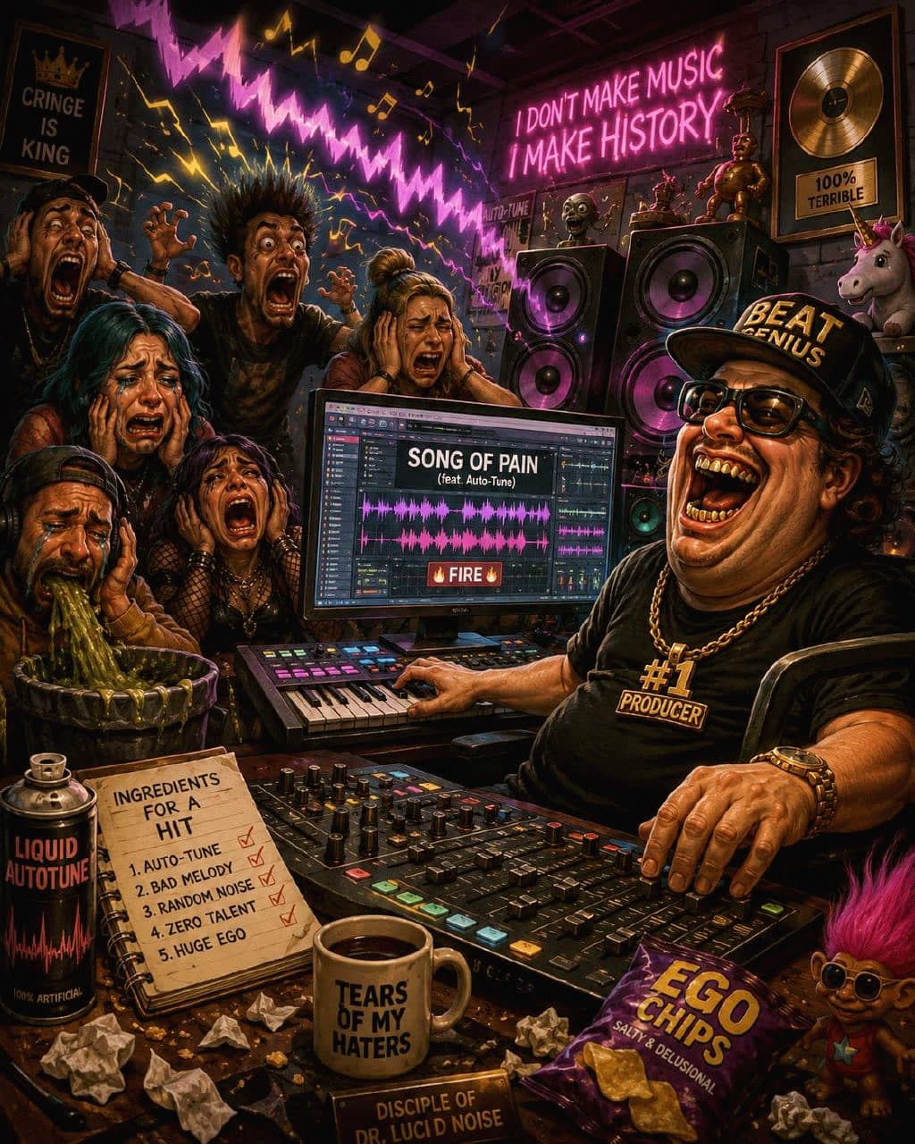 I produttori stanno inondando lo streaming di musica pessima apposta. Chiamatelo sabotaggio, o chiamatelo teatro.