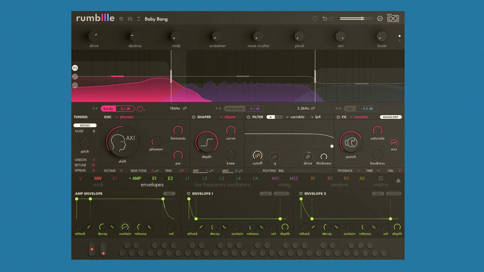 UVI Rumble: ein Multiband-Bass-Synth, der Body, Character und Air trennt