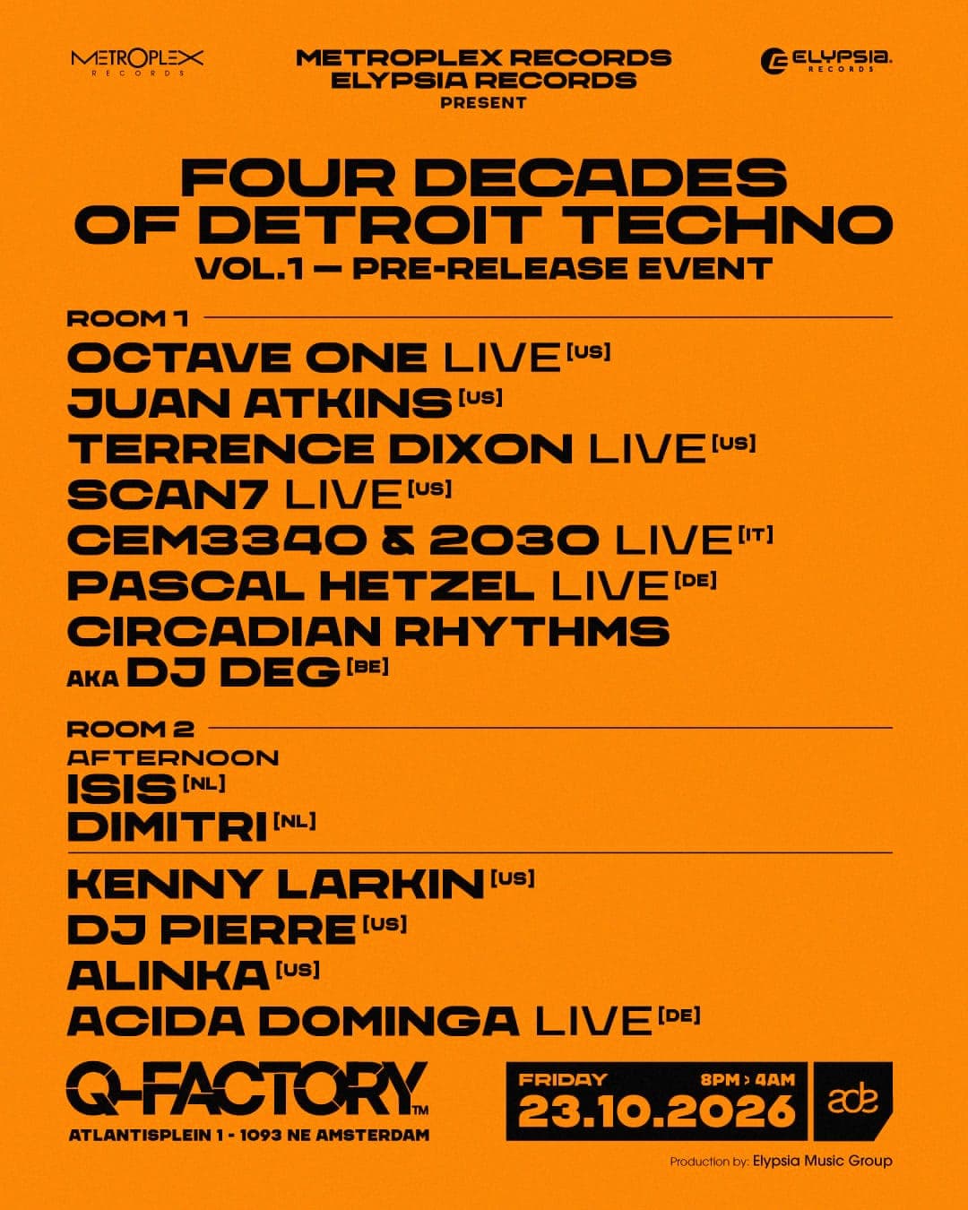 Juan Atkins não toca por cima da nova geração do techno de Detroit no ADE. Ele divide a pista com ela.