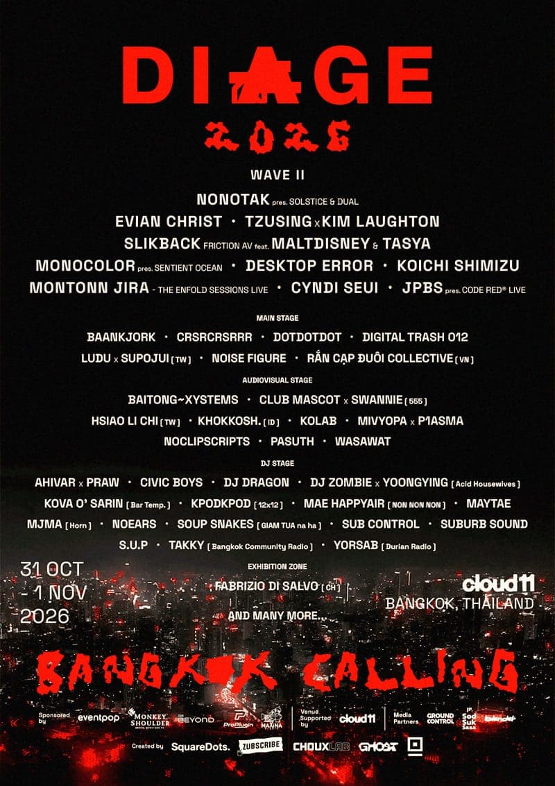 DIAGE hat 2025 ausgesetzt. Das Comeback in Bangkok setzt auf Live-Coding statt nur auf DJs.